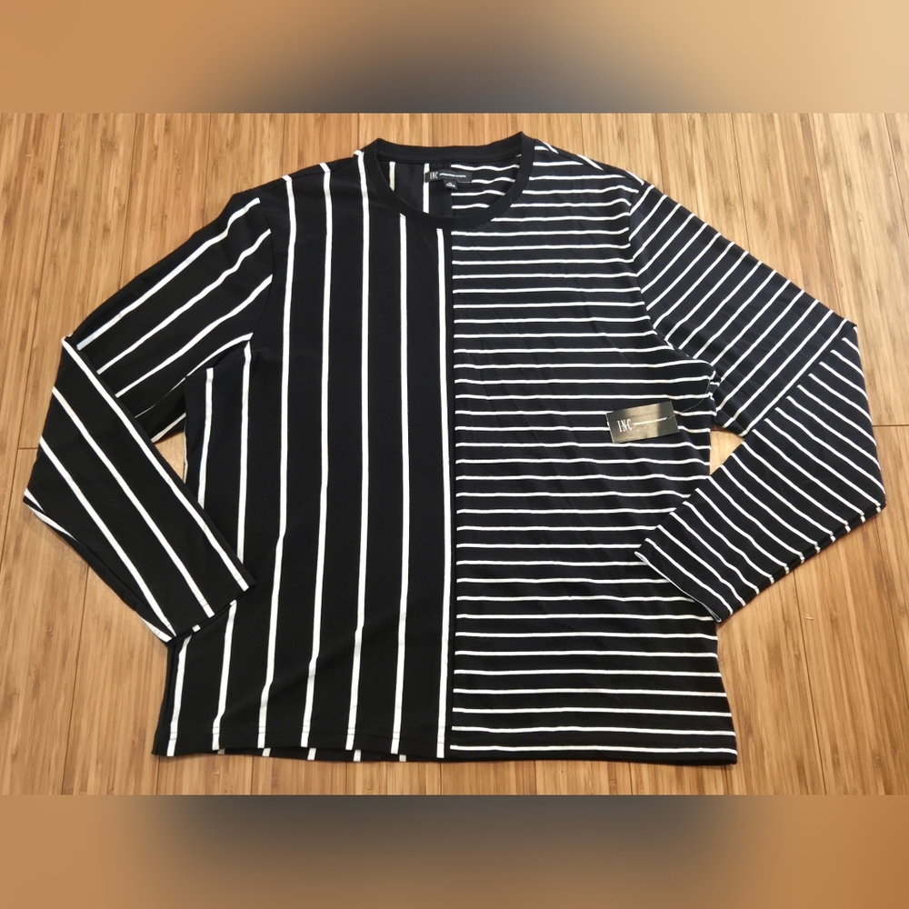 Black and White Striped Women's Top